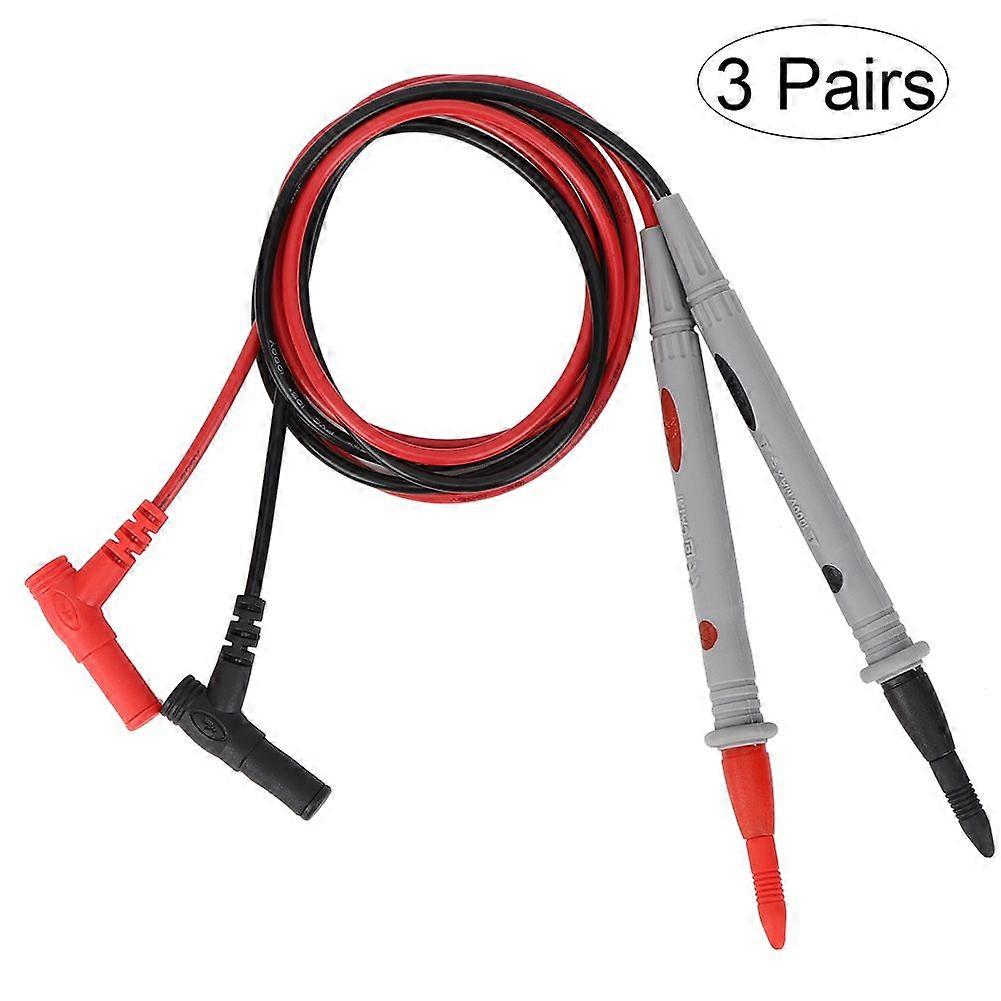 3 Pairs 1000V 20A Multimeter Test Lead Probe Digital Multimeter Testing Tool Accessories