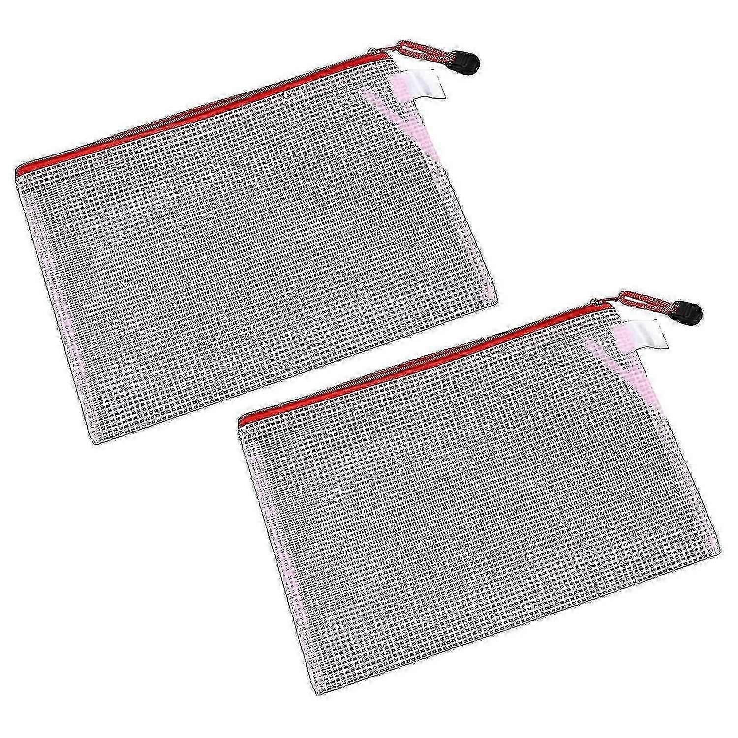 A4 Waterproof Plastic Zipper File Holder - 2 Pcs Set - Large Capacity & Durable for Documents. B