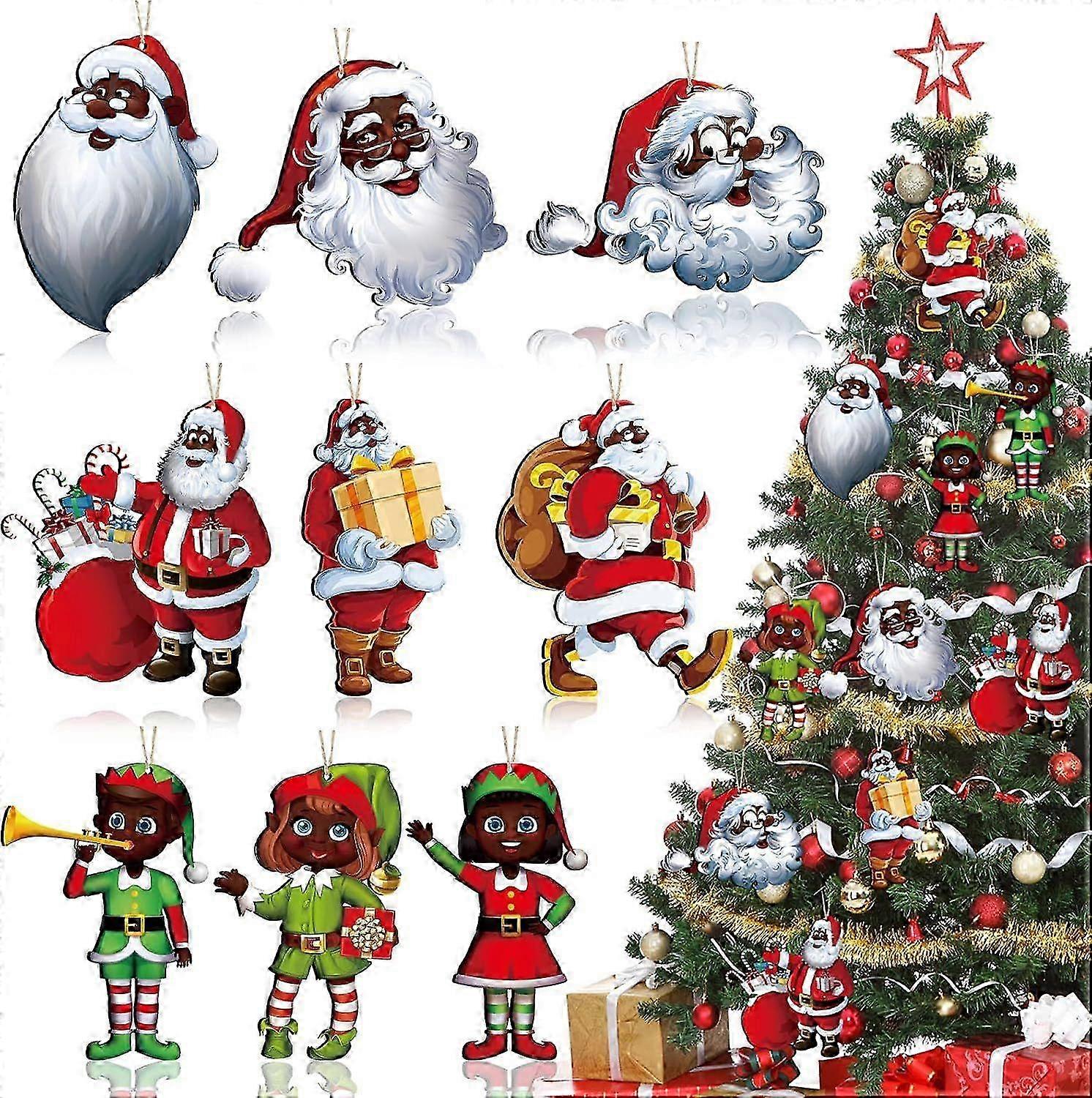 Santa Claus Retro-Inspired Vintage Christmas Tree Decorations: 18 Pcs of Nostalgic Hanging Ornaments for Your Tree