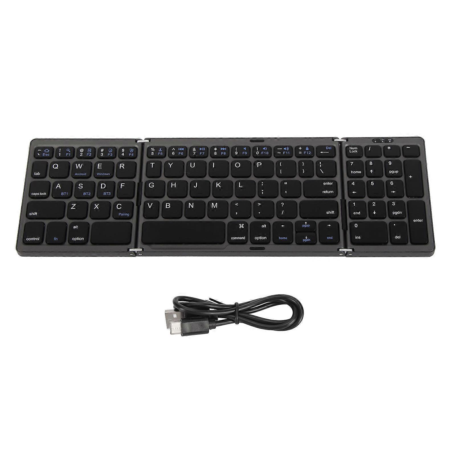 Bluetooth Keyboard Triple Fold Multiple Device Connection Wireless Keyboard for Laptop Tablet Phone