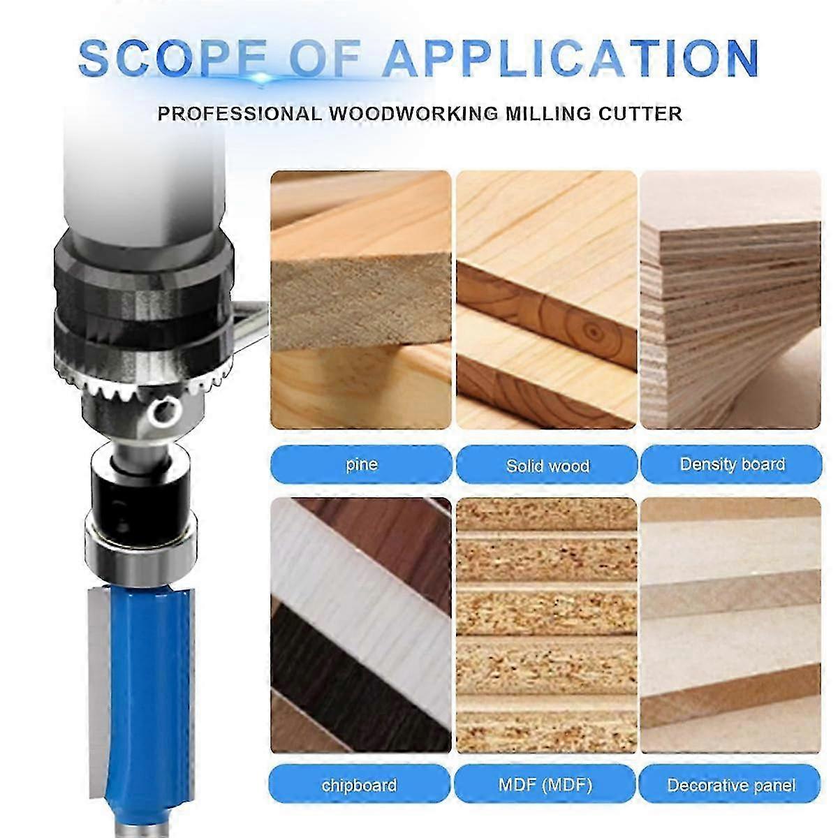 10PCS Router Bits, Including 4 Flush Trim Router Bits 1/4 Shank