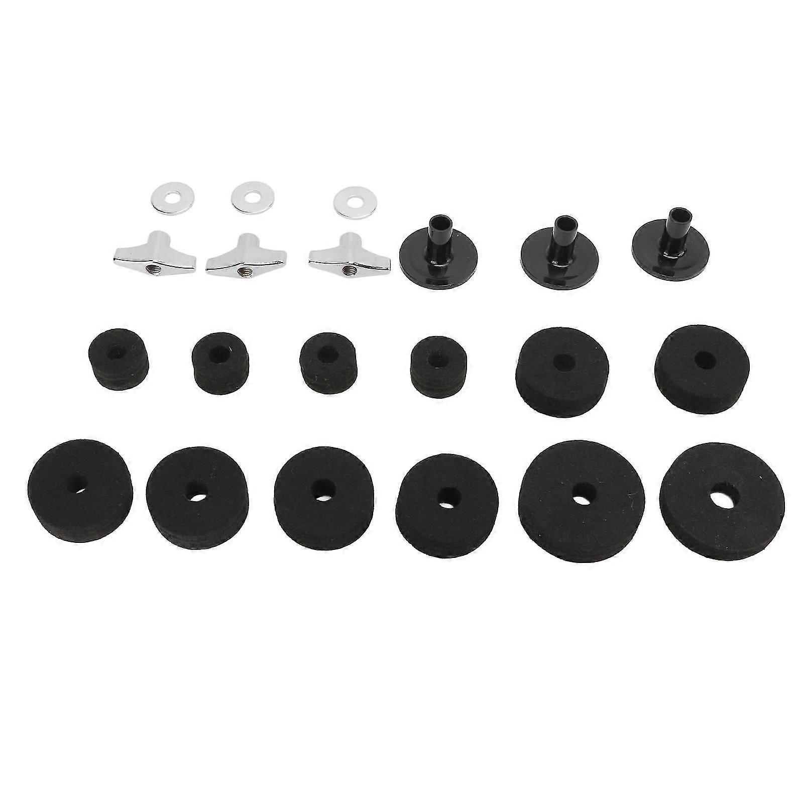 21Pcs Drum Cymbal Felt Pad Non Slip Instrument Accessory Replacement Part Set Kit