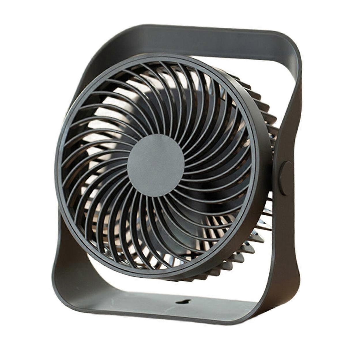 Desktop Can Be Wall Mounted Fan Home Portable Handheld Rechargeable Fan Four-Speed High Wind Speed Fan Dark Gray