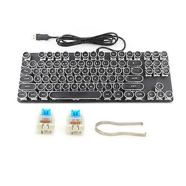 Punk Mechanical Keyboard 917 with Vintage Round Button for PUBG Internet Cafes Computer Accessories