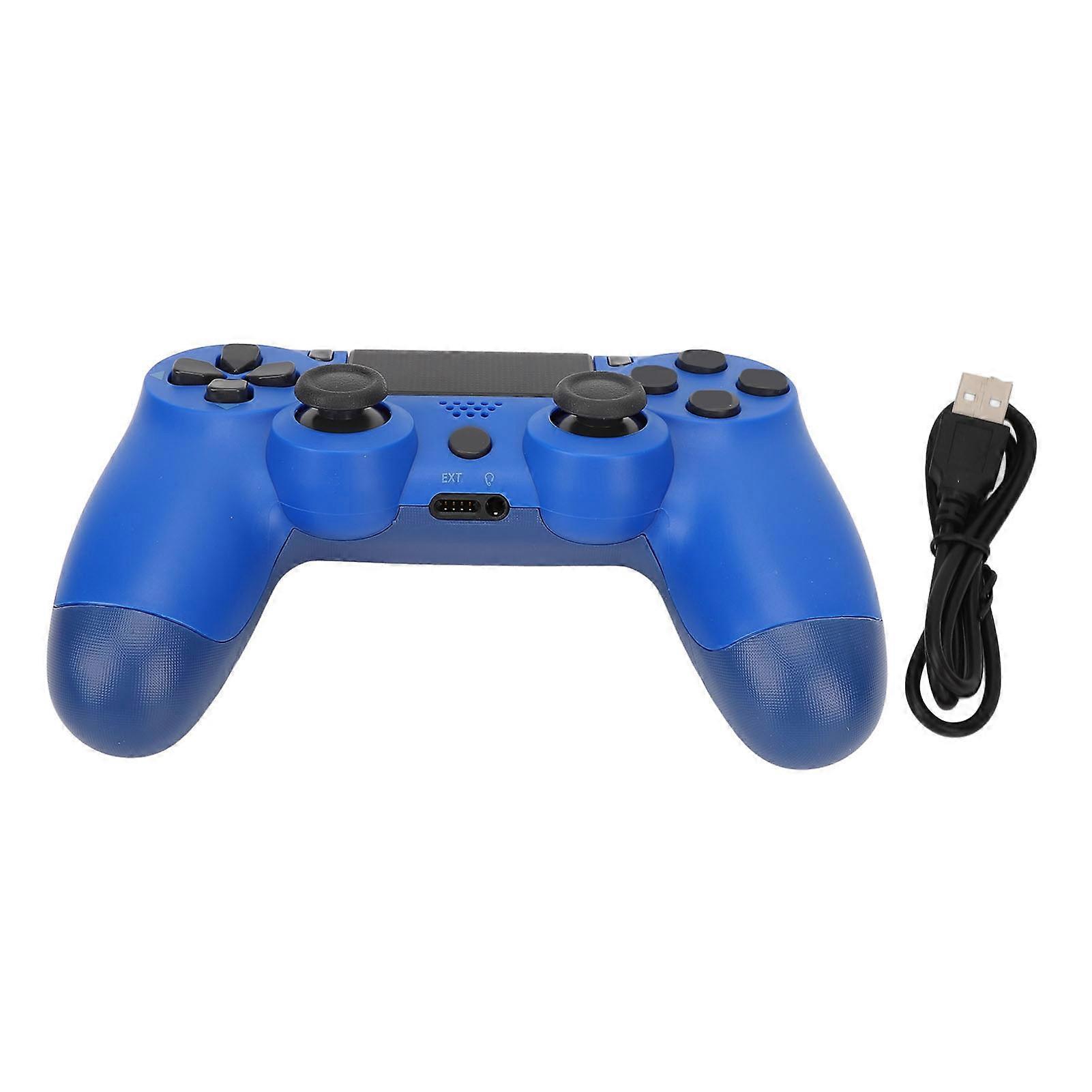 Blue Wireless Game Controller for PS4 with Dual Vibration and Precise Bluetooth Control