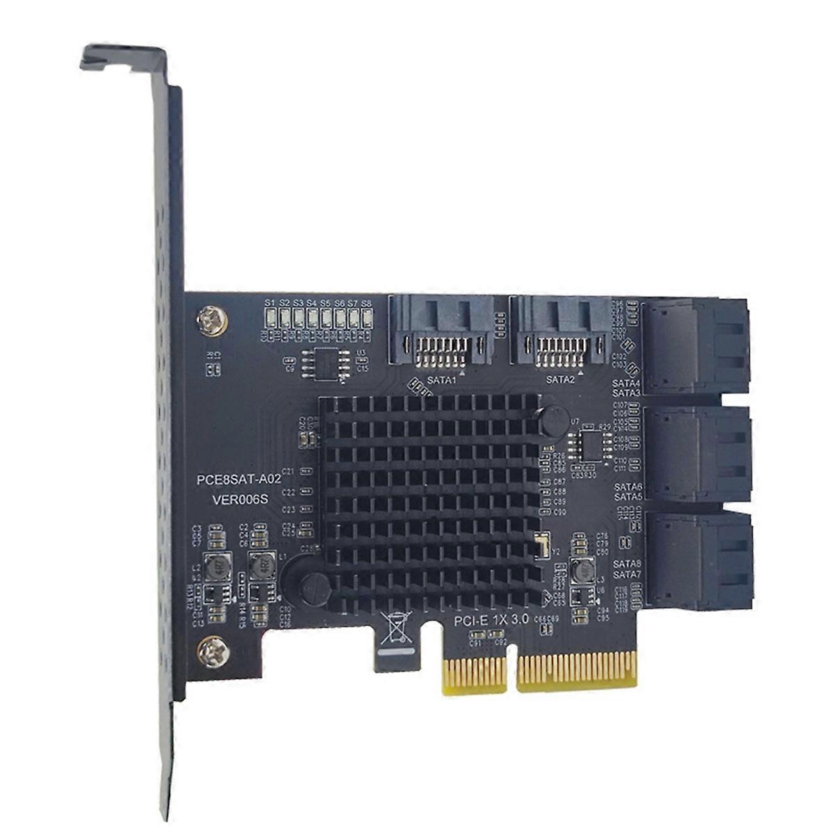 PCI-E 8 Port Expansion Card Extension Board PCIE X4 to SATA3.0 6Gbps HDD SSD Adapter Controller