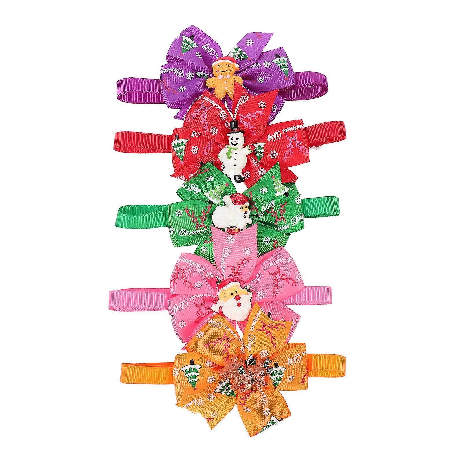 Creative Bow Tie Shape Collar For Pets Assorted Color Perfect For Wedding Photo Shoots 5Pcs