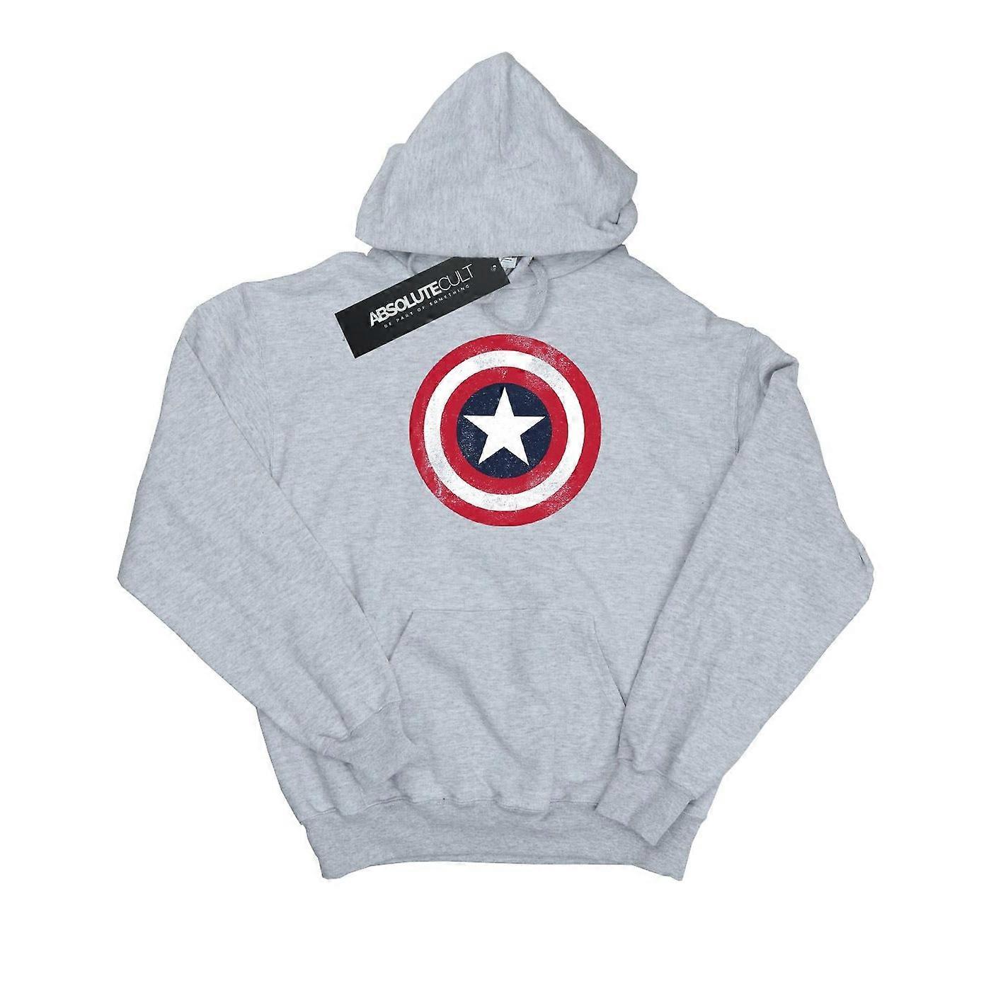 Marvel gutter Captain America Distressed skjold Hettegenser