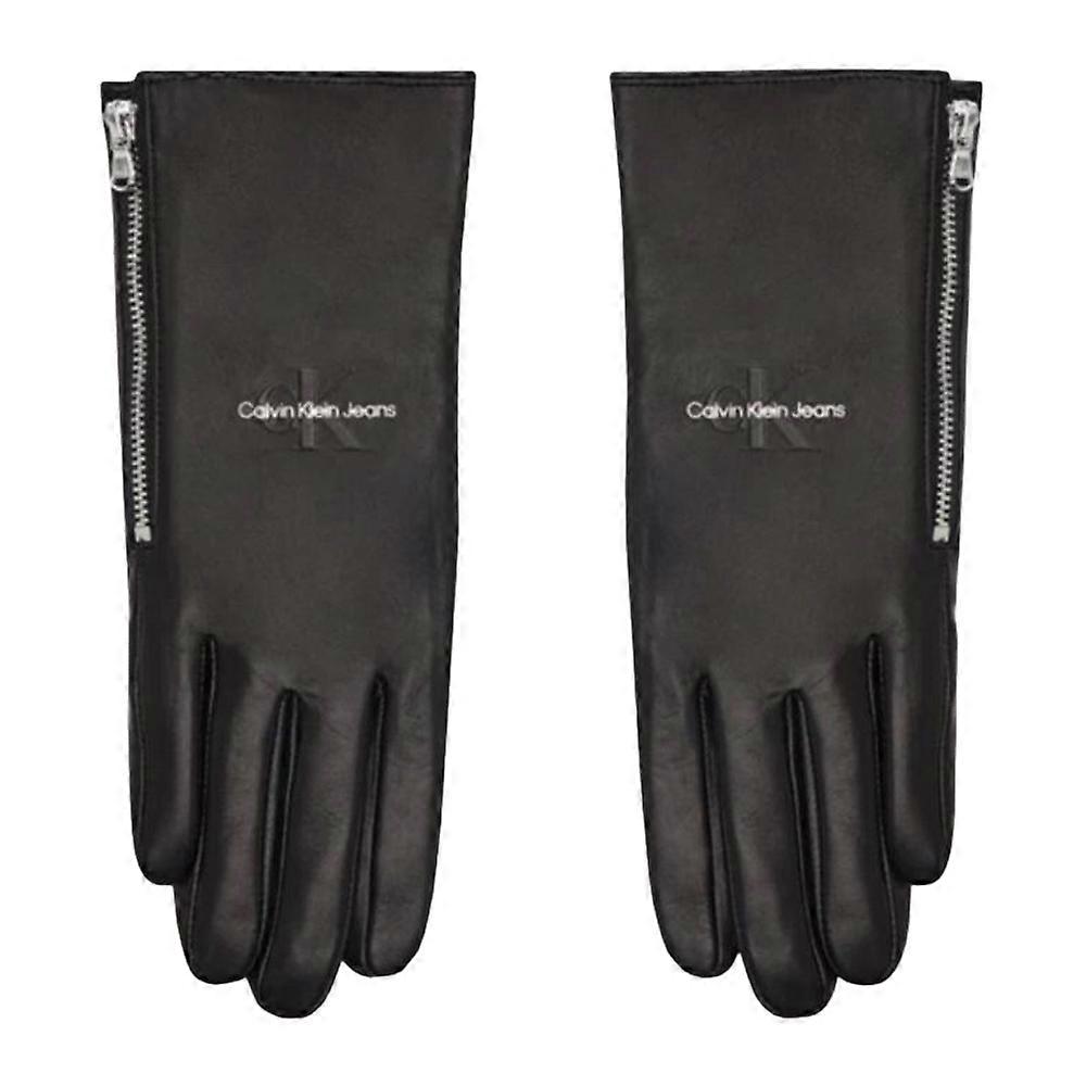Calvin Klein Dames Leren Logo Handschoenen