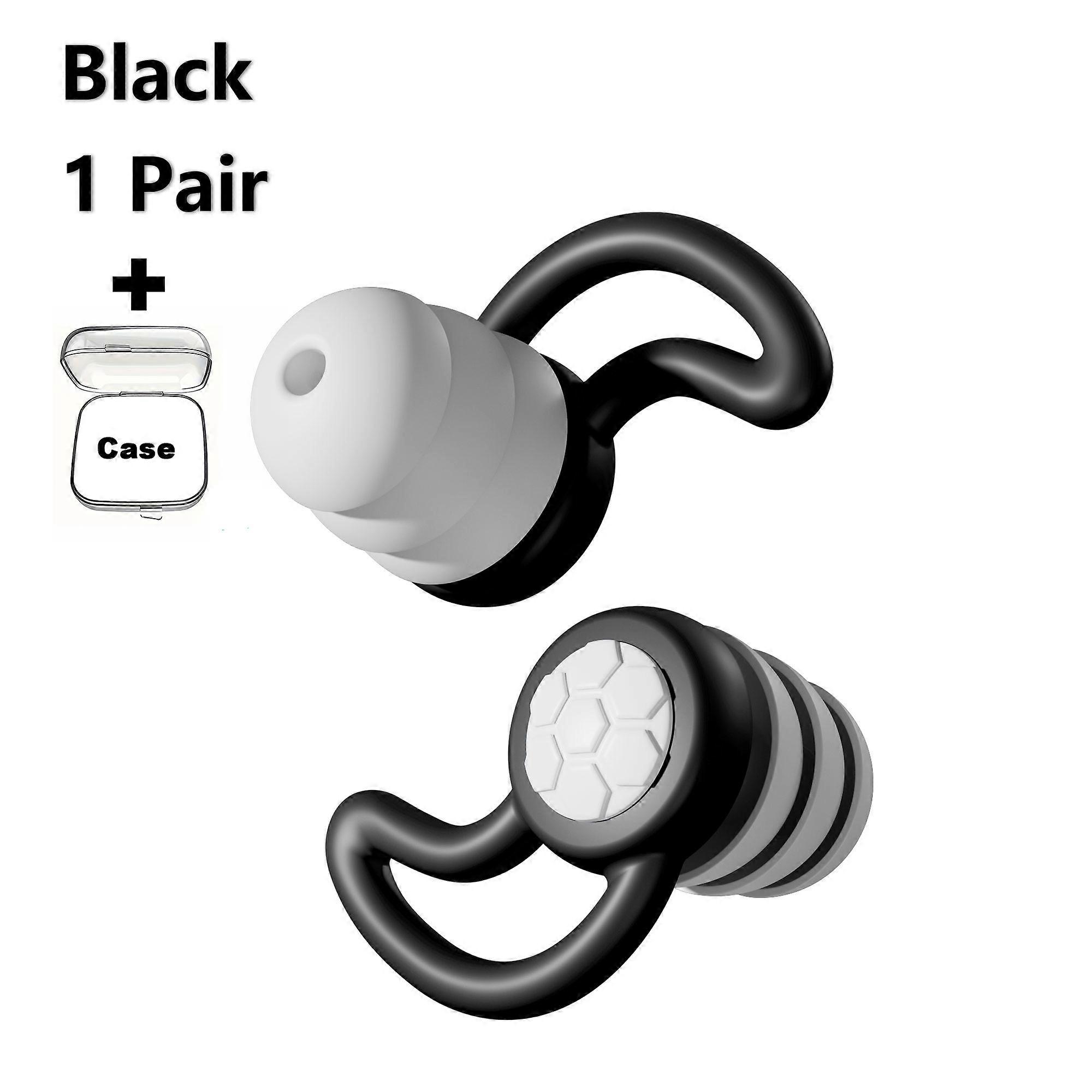 HUAK 3-Layer Silicone Ear Plugs Reusable Noise Reduction Soft Earplug, Sleep,Swim, Work Earplugs Hearing Protection
