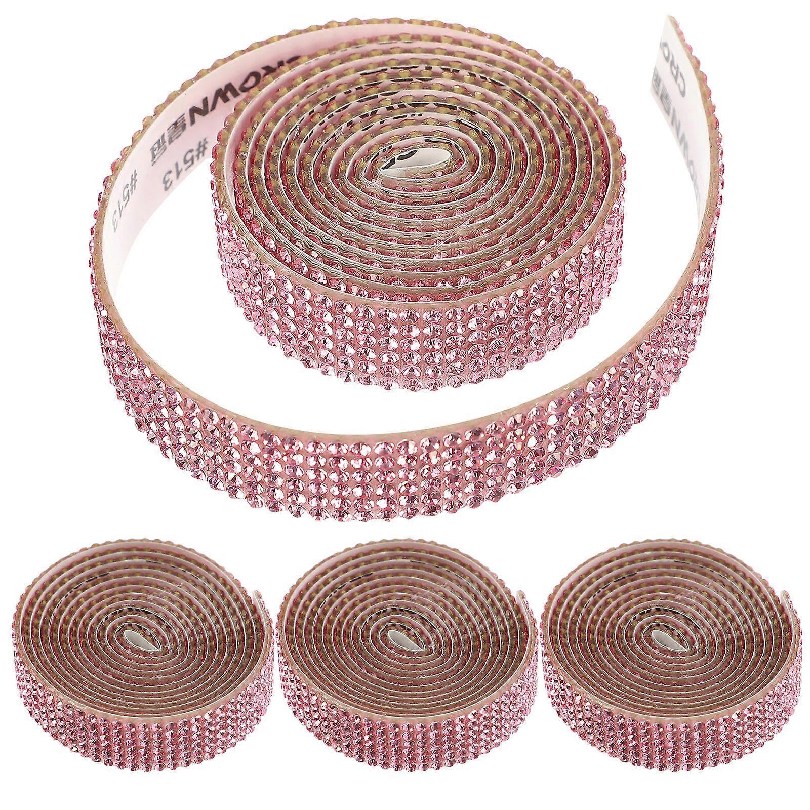 DIY Rhinestone Iron on Patch for Bridal Belt with 4 Rolls of Decorative Applique