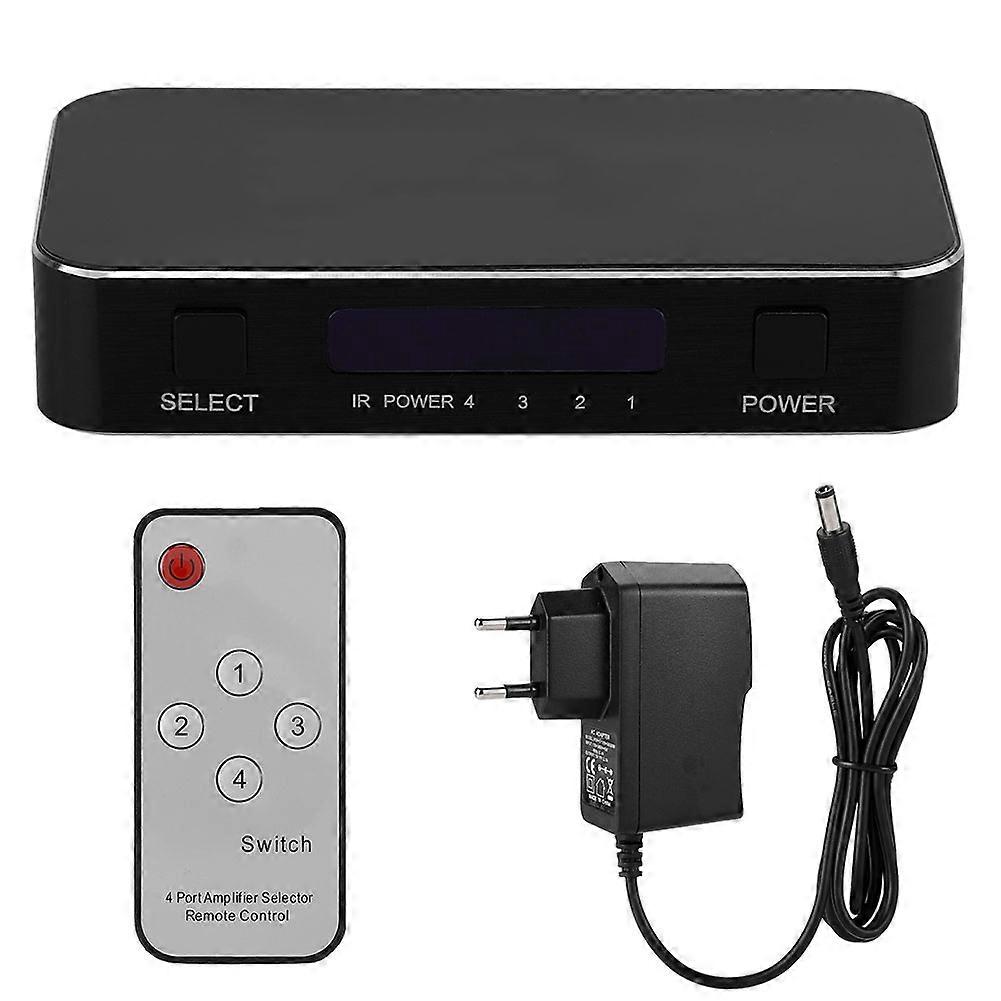 HDMI 2.1 Switch Splitter 4x1 Repeater Box Hub 4K 60Hz HDR HDCP2.2 3D Support Remote Control