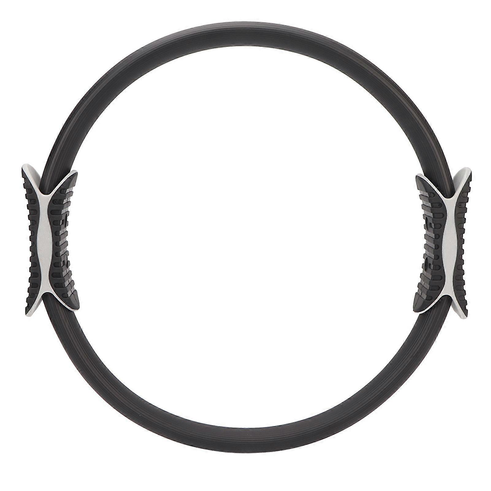 Pilates Ring Fitness Resistance Exercise Pilates Circle with Foam Padded Handle for Thigh Workout Black