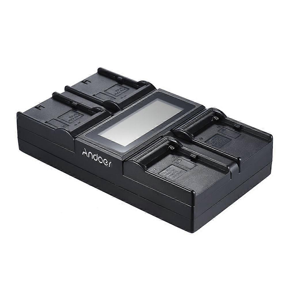 Andoer LP-E6 LP-E6N NP-F970 4-Channel Digital Camera Battery Charger w/ LCD Display Replacement for Canon 5DIII 5DS 5DSR 6D 7DII 80D 70D Replacement f