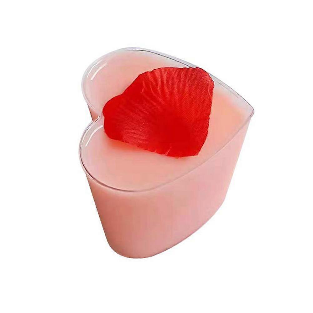 Transparent Heart Shape Dessert Cup for Mousse Serving 10Sets with Lid
