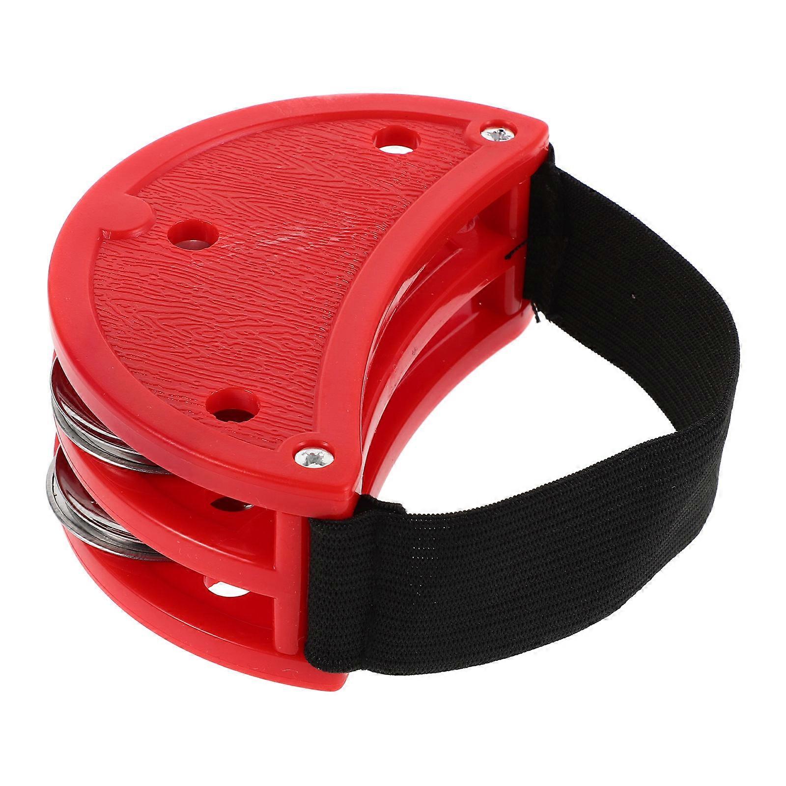 Foot Percussion Tambourine Orff Percussion Instrument for Musical Instruments Red Plastic Metal Fiber for Cajon Drum 1Set