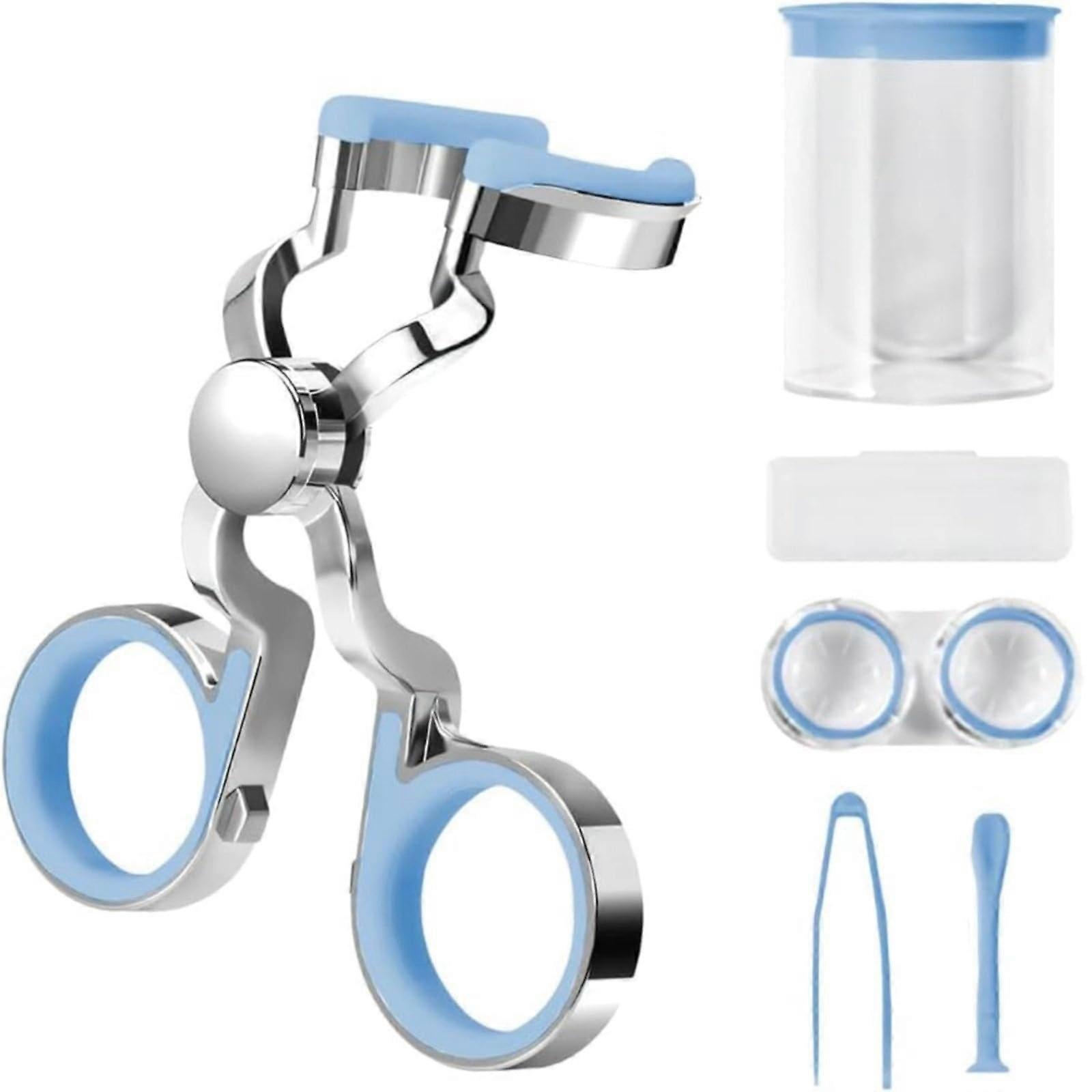 Contact Lens Applicator Tool, Colored Lens Insertion and Removal Assistant with Travel Case, Blue