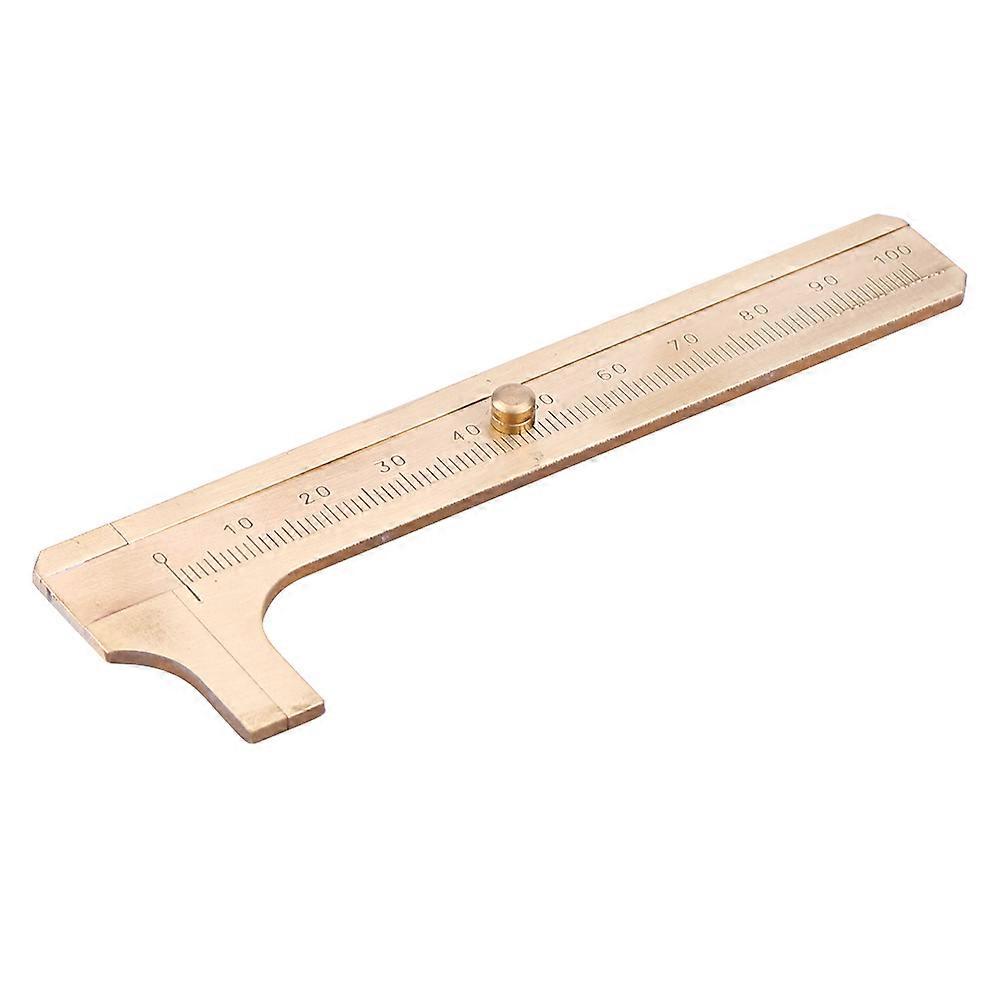 Copper Calipers Measuring Tool Sliding Gauge For Watch Jewelry Paper (Single Scale 10cm)