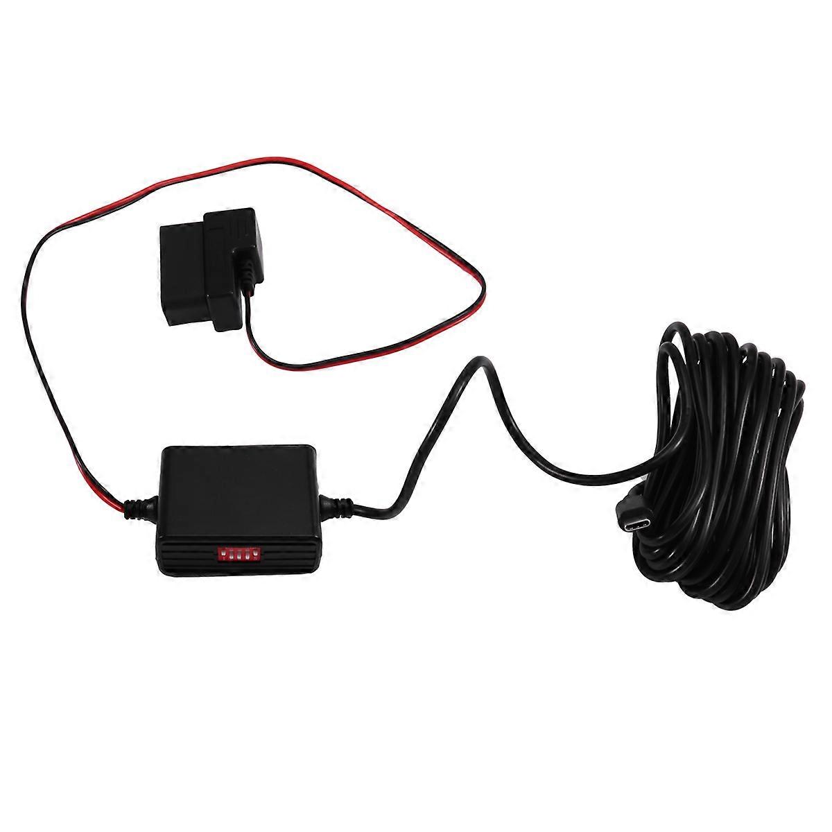 Car Dash Cam Hardwire Accessories OBD-2 for Car Dash Cam USB / Type-C Interface Parking Dash Cam Cable OBD-2
