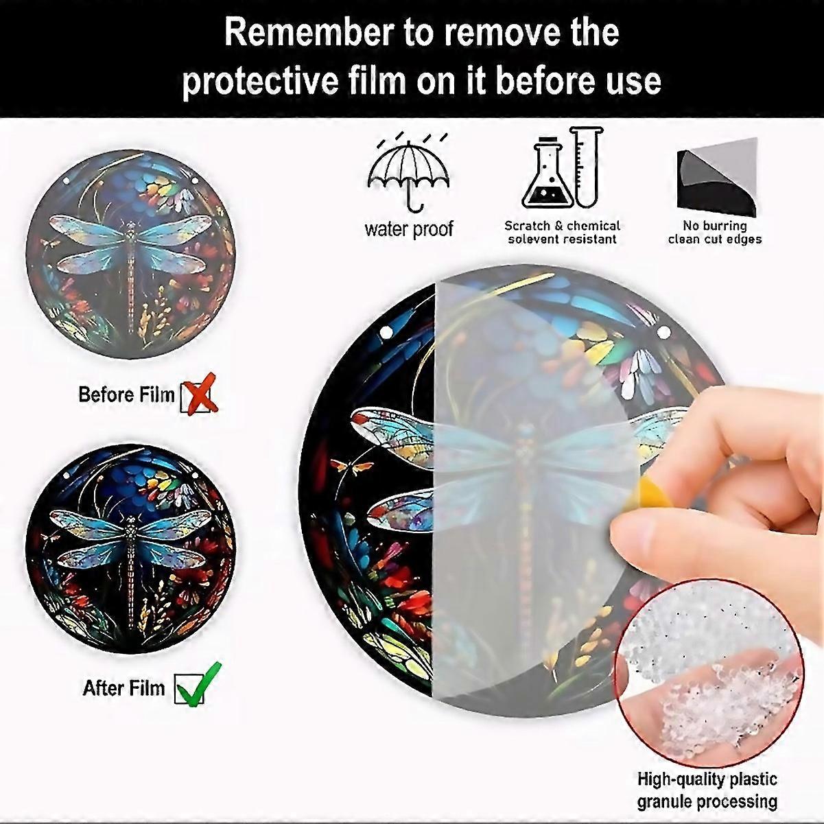 For Stained Glass Dragonfly Beautiful Window Hanging