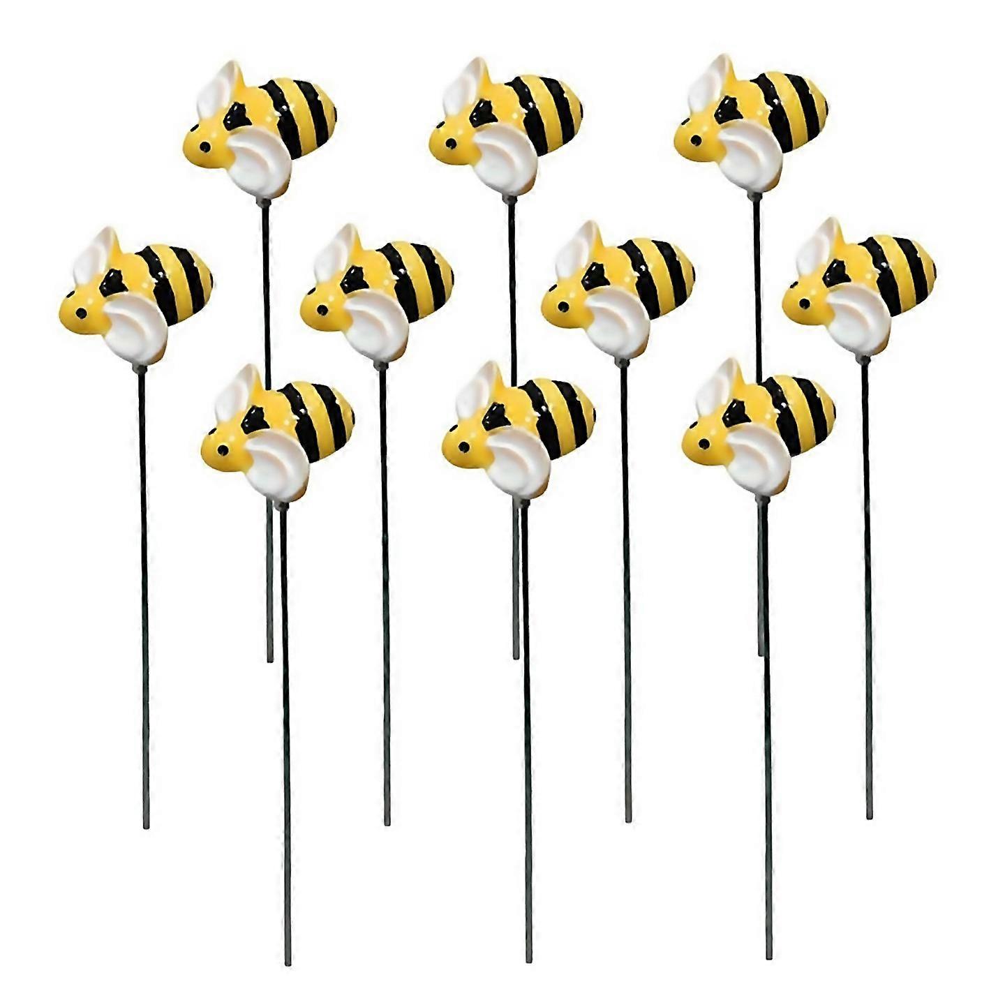 For 10pcs Little Bee Plugin Bees Garden Stakes Stake Decor