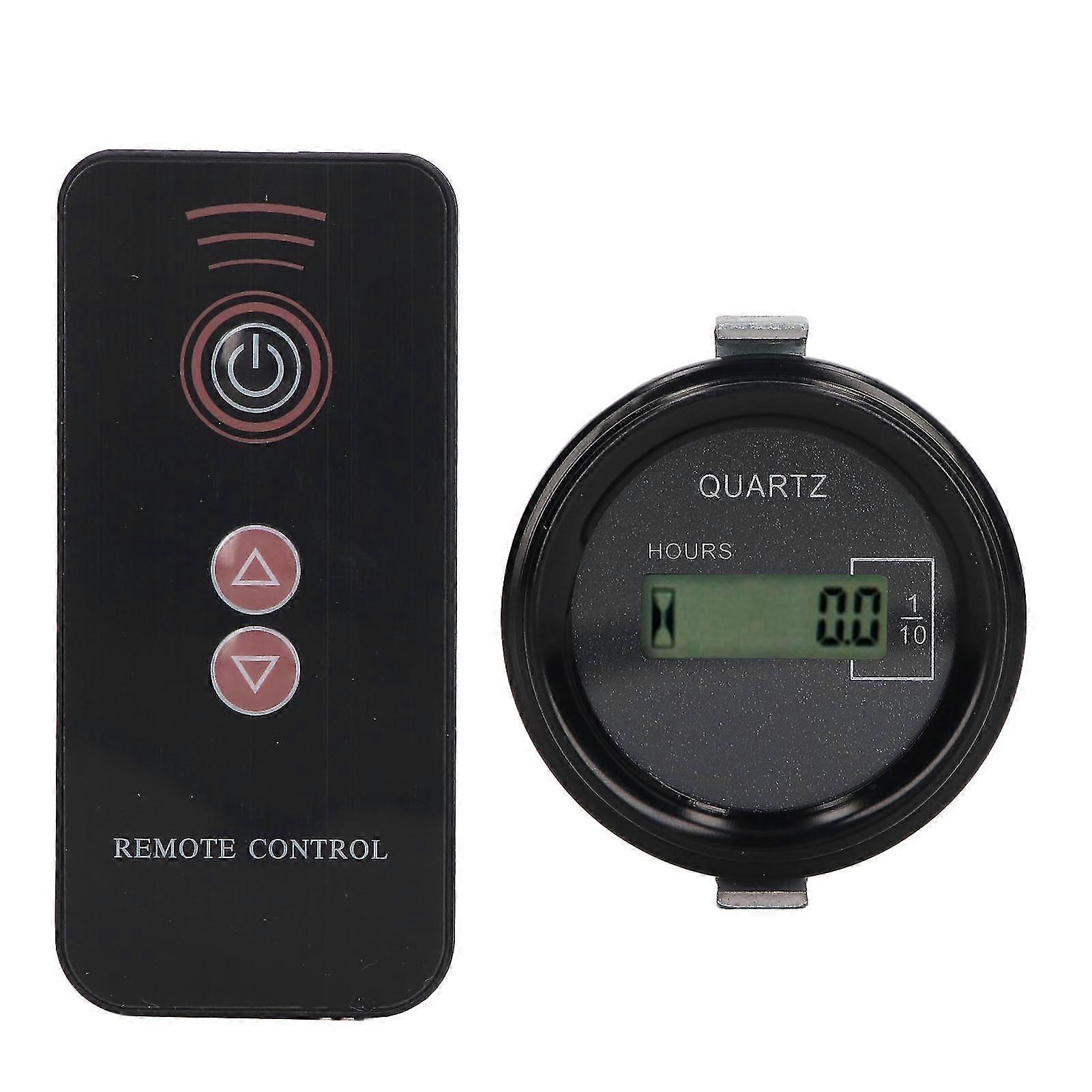 Excavator Hour Meter LCD Display Universal Built in Chip Multiple Uses Electronic Industrial Remote Timer DC1236V Round