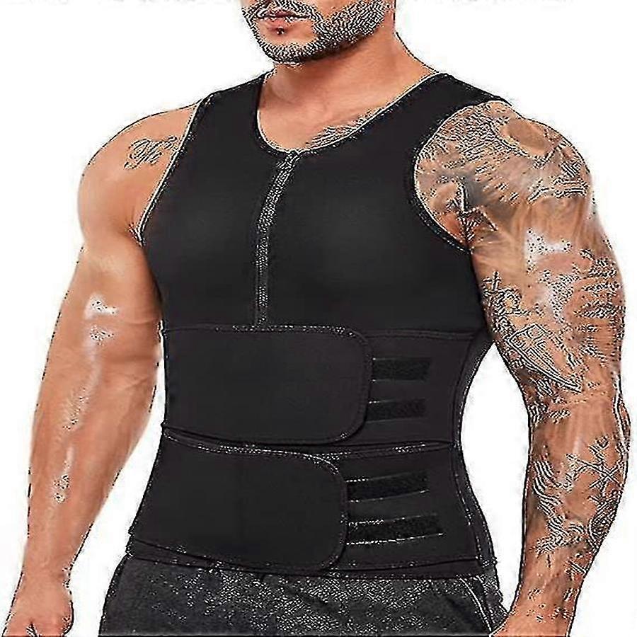 بدلة ساونا من النيوبرين للرجال مع حزام قابل للتعديل لتدريب الخصر