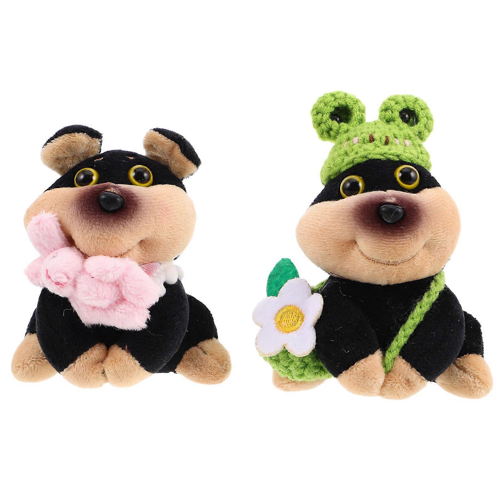 Car Interior Dog Car Decoration for Dashboard Use 2Pcs Plush Ornaments