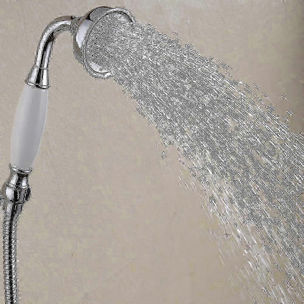 Classical Telephone-Style Handheld Shower Head with Retro Ceramic Handle - 1.5m Hose for chro 2025