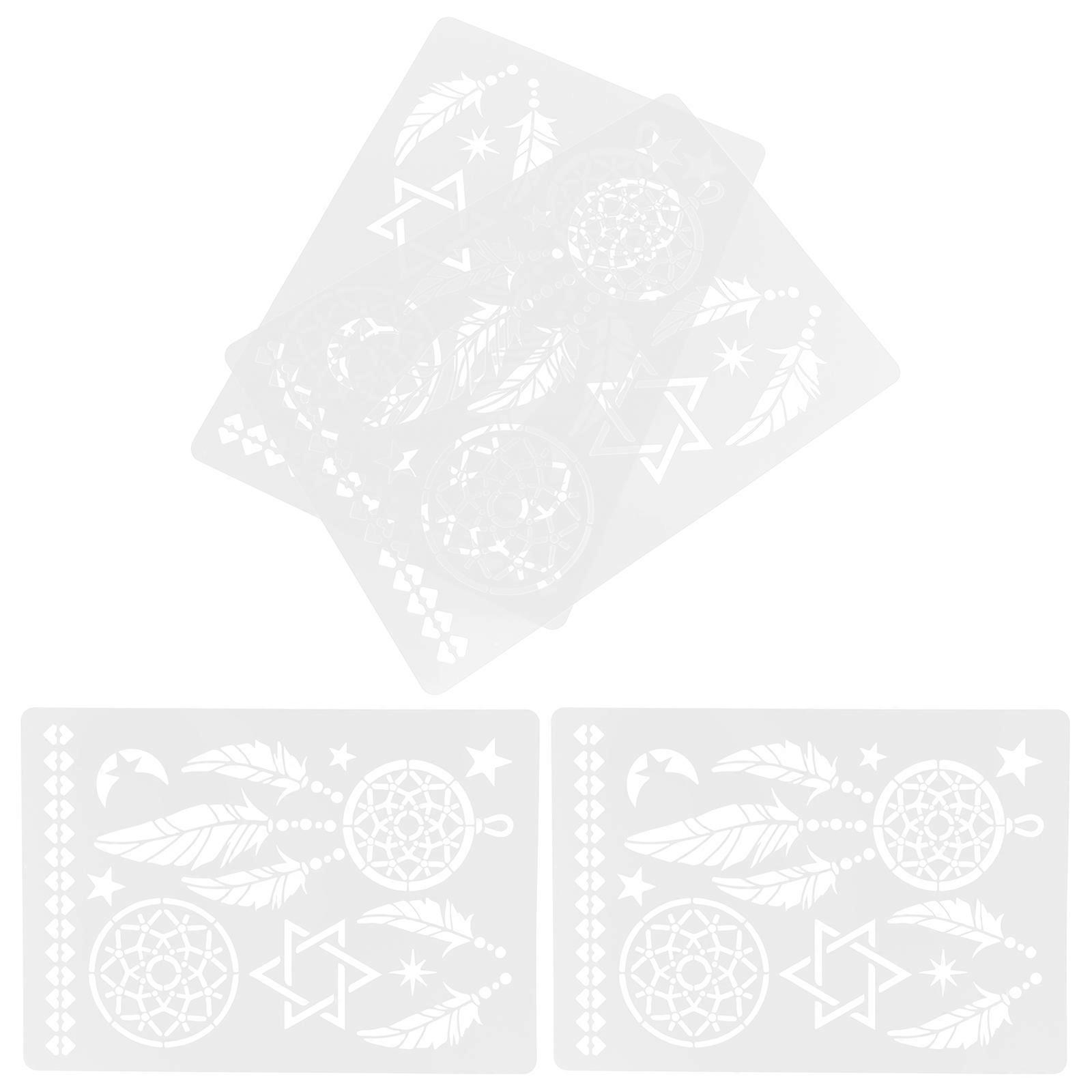 Large Mandala Stencils 12 Pcs Painting Templates For Decorating Walls Crafts And Events Durable PET Material Rectangular Design