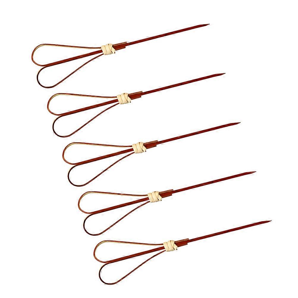 50Pcs Bamboo Cocktail Picks for Eating Use Scissors Shaped Red Color