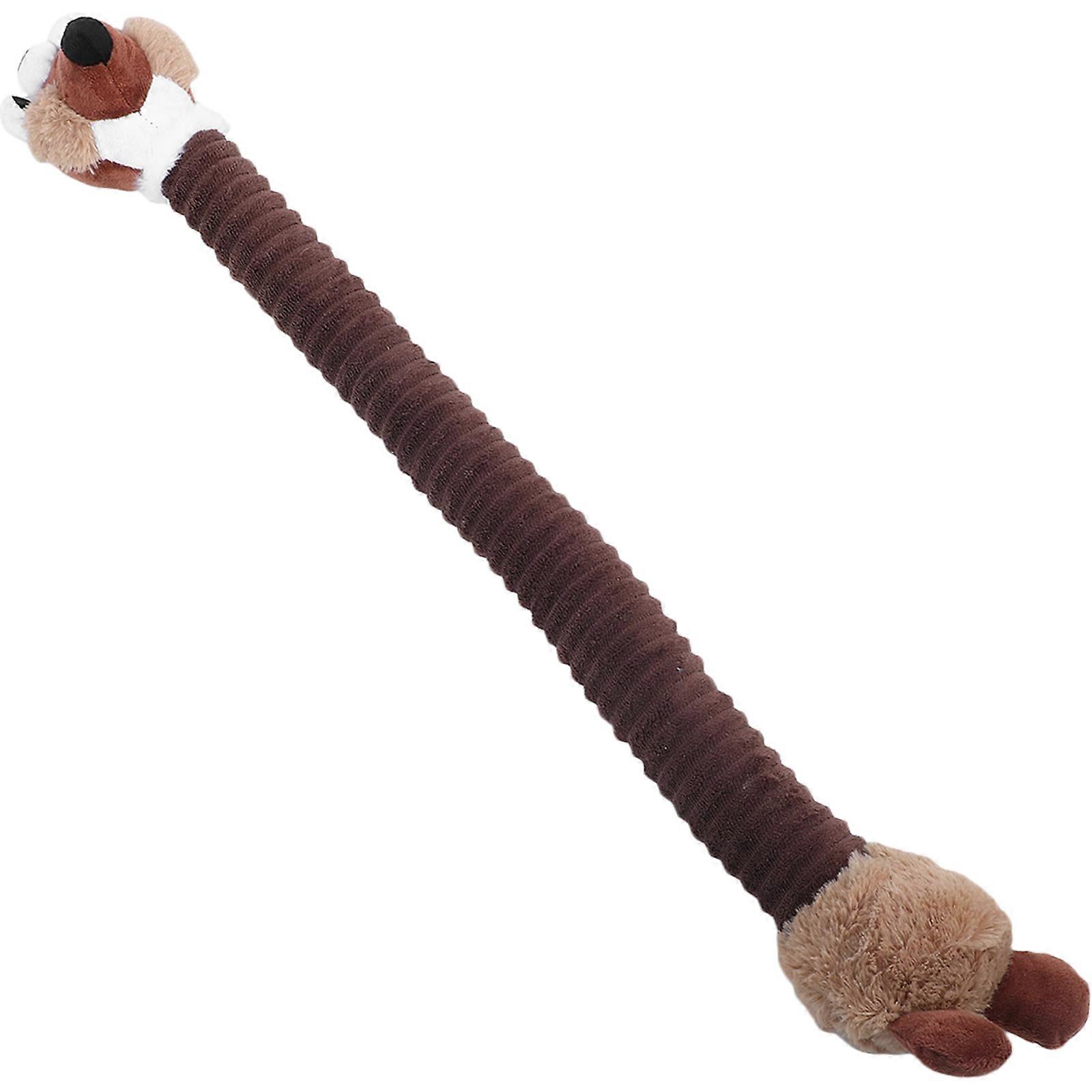 Pet Chew Toy Plush Sound Elastic Dog Toy for Playing 2Pcs Brown