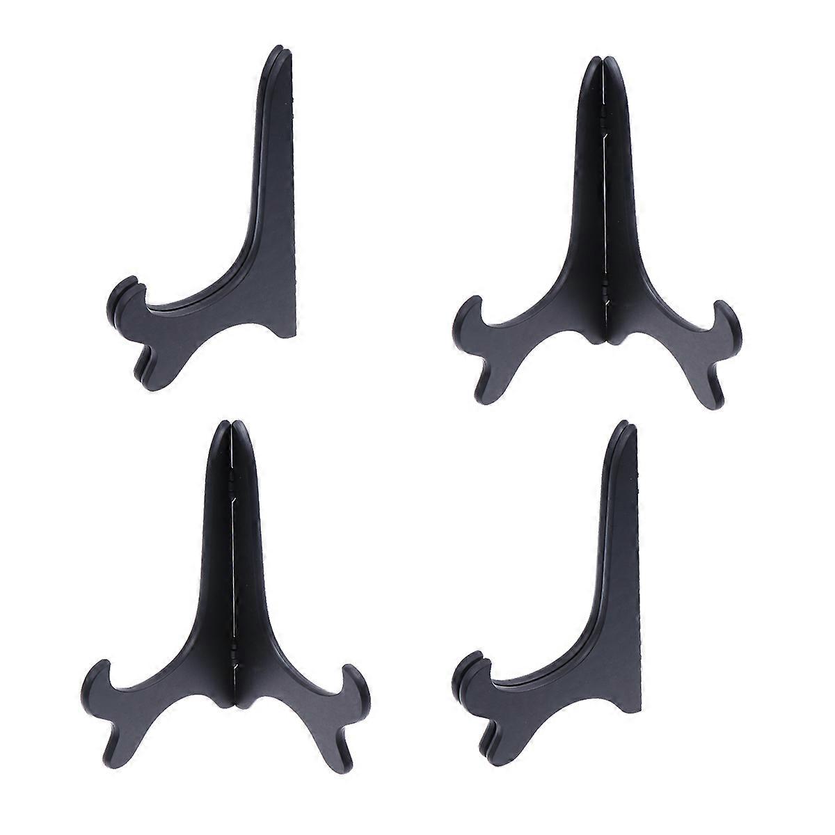 8Pcs Dish Rack for Storing Dishes Black Plastic Plate Display Rack