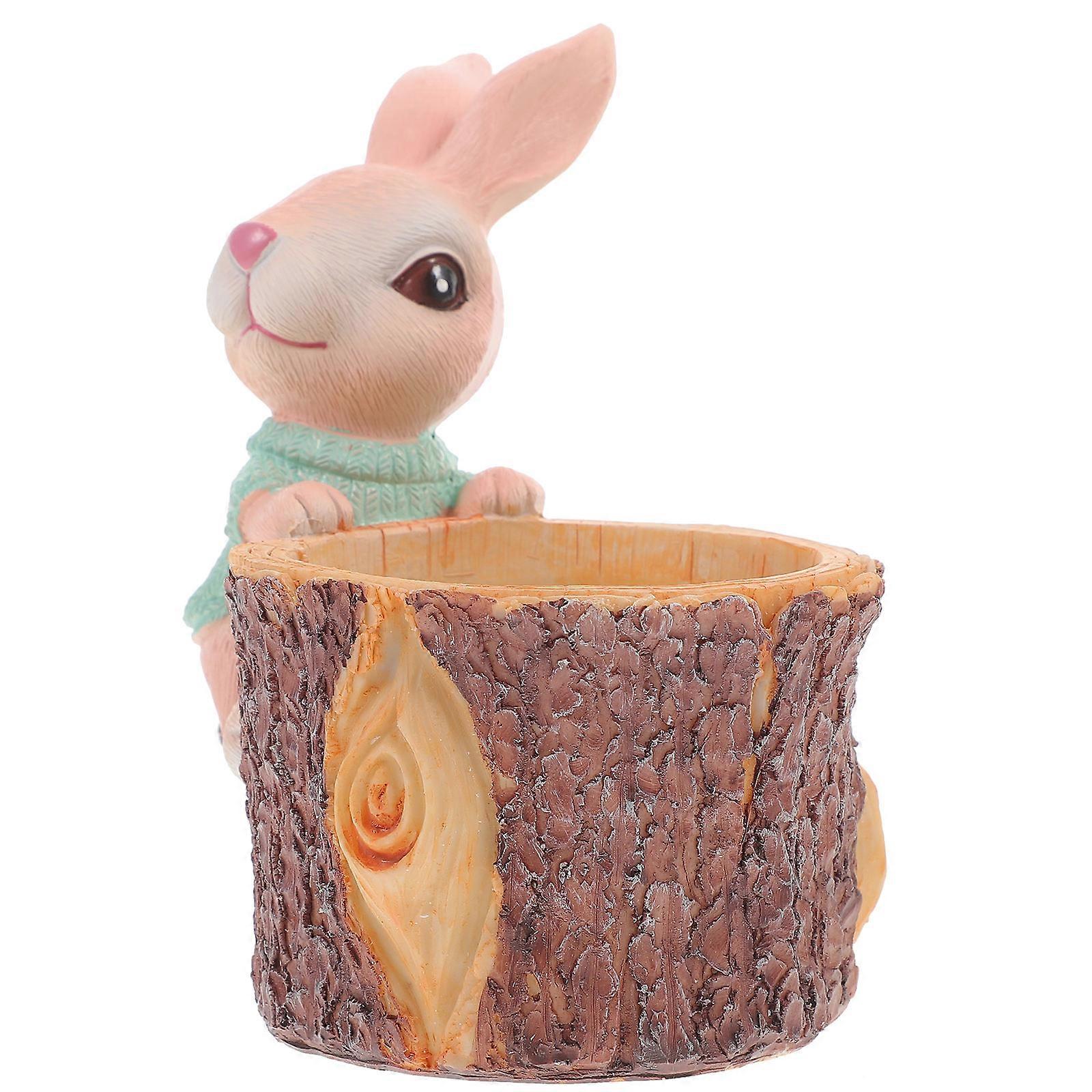 Rabbit Flowerpot Resin Material for Succulent Planting 2Pcs Set