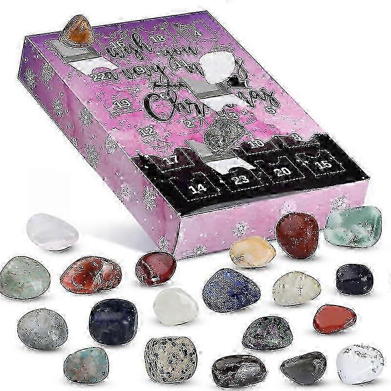 Natural Stone Gift Box Advent Calendar for 2024, 24 Days Countdown