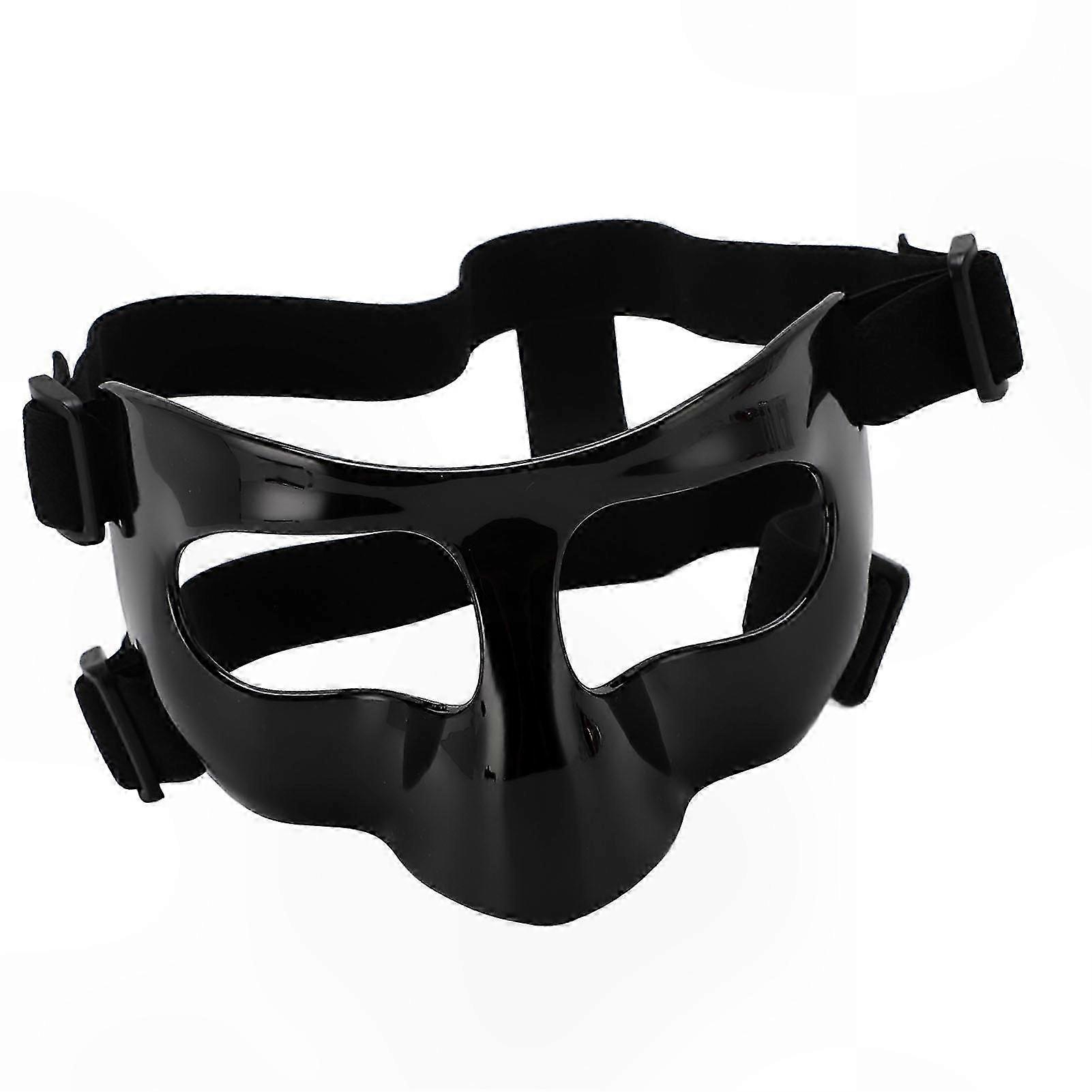 Adjustable Nose Protector for Sports with Clear Visibility Face Guard for Basketball Football Softball Black