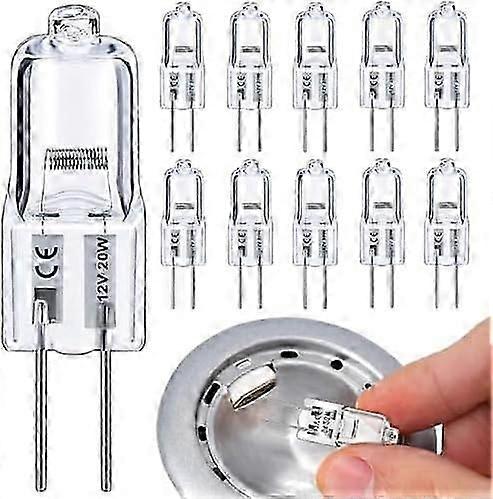 G4 Halogen Bulbs 20W,10 Pack G 4 Dimmable Warm White 2800K,Long Lasting 20W 12V G4 Bi Pin Halogen,High Output 300LM Bulb with T3 JC Type, Capsule Bulb