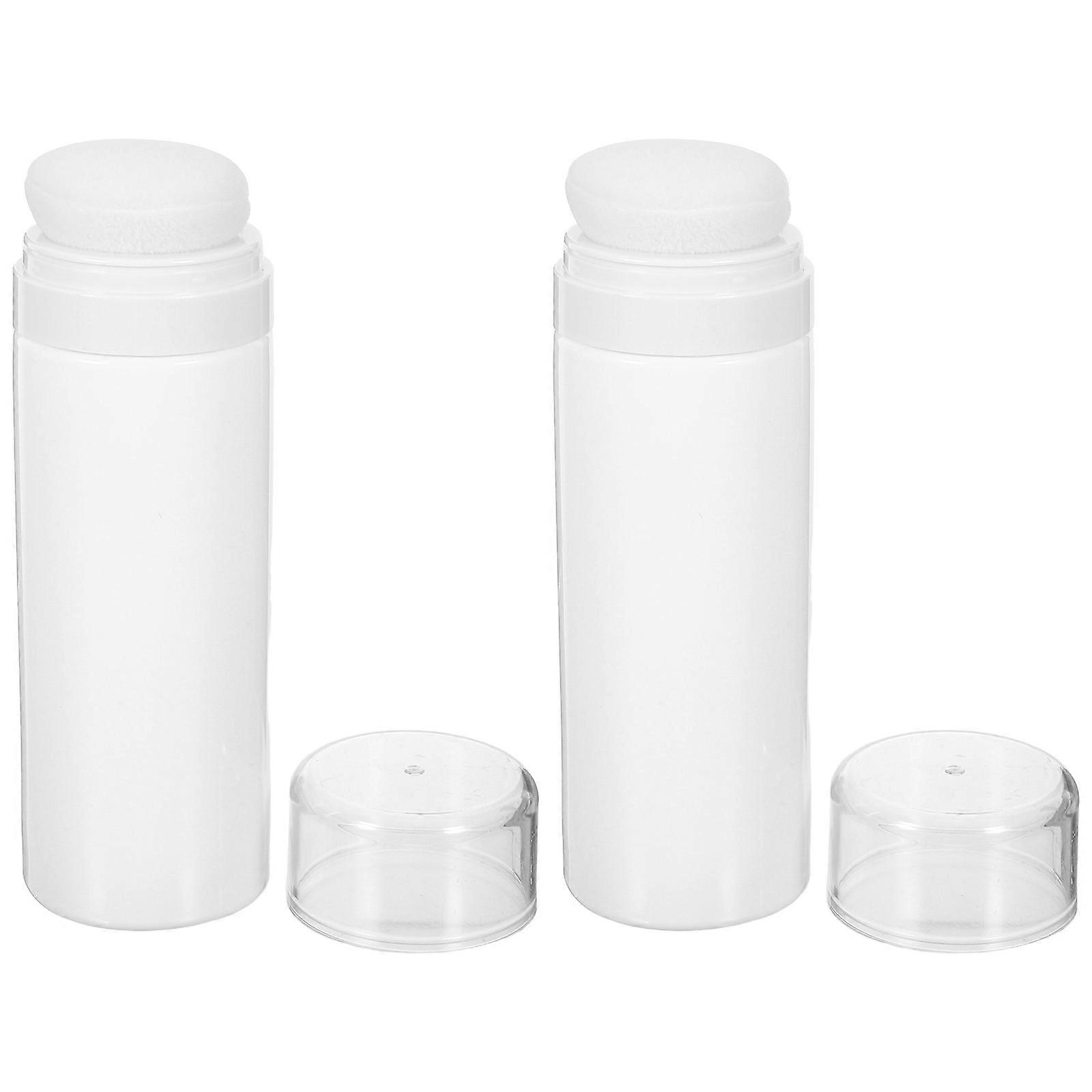 Empty Reusable Powder Case Powder Puff Holder Compact Shape Red 15.00X4.70X4.70CM Home Use 2Set