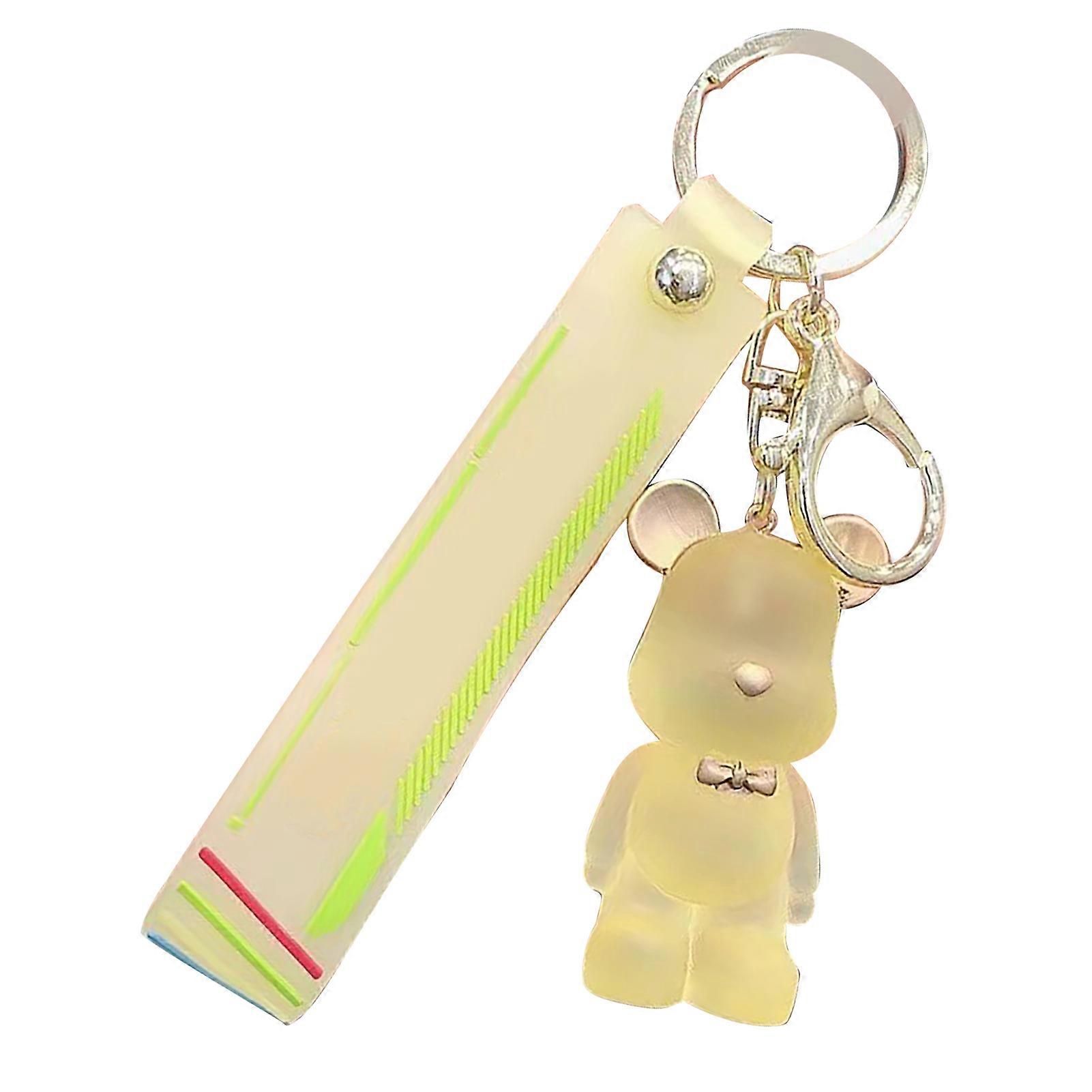 Söpö keltainen karhu PVC-avaimenperä reppuun ja käsilaukkuun