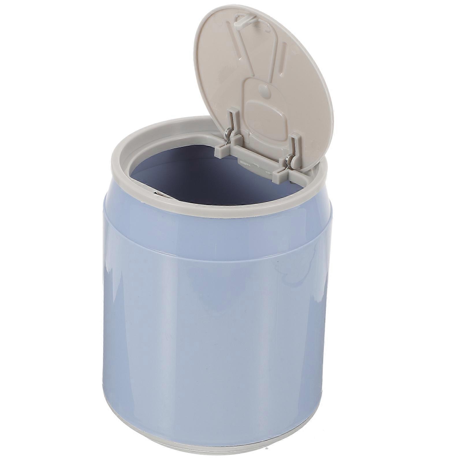 Small Trash Can Plastic Desktop Wastebasket for Office Use 4Pcs Blue