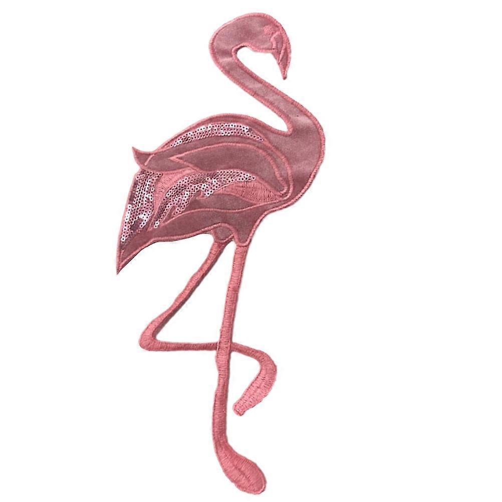 Sequin Appliques Flamingo Design Clothes Patches for Sewing 3Pcs Pink