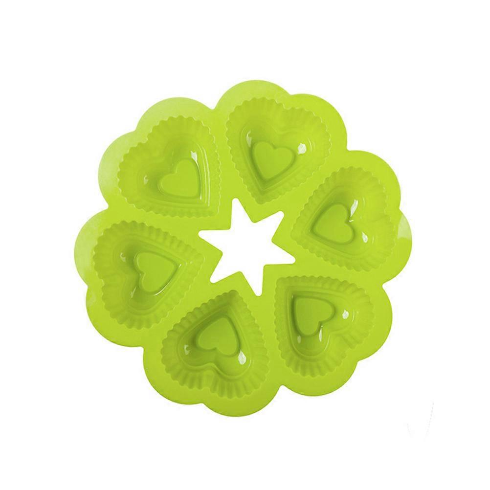 Chocolate Mold Heart Shape for 3Pcs 6 Lattices Silicone Cake Mold Green