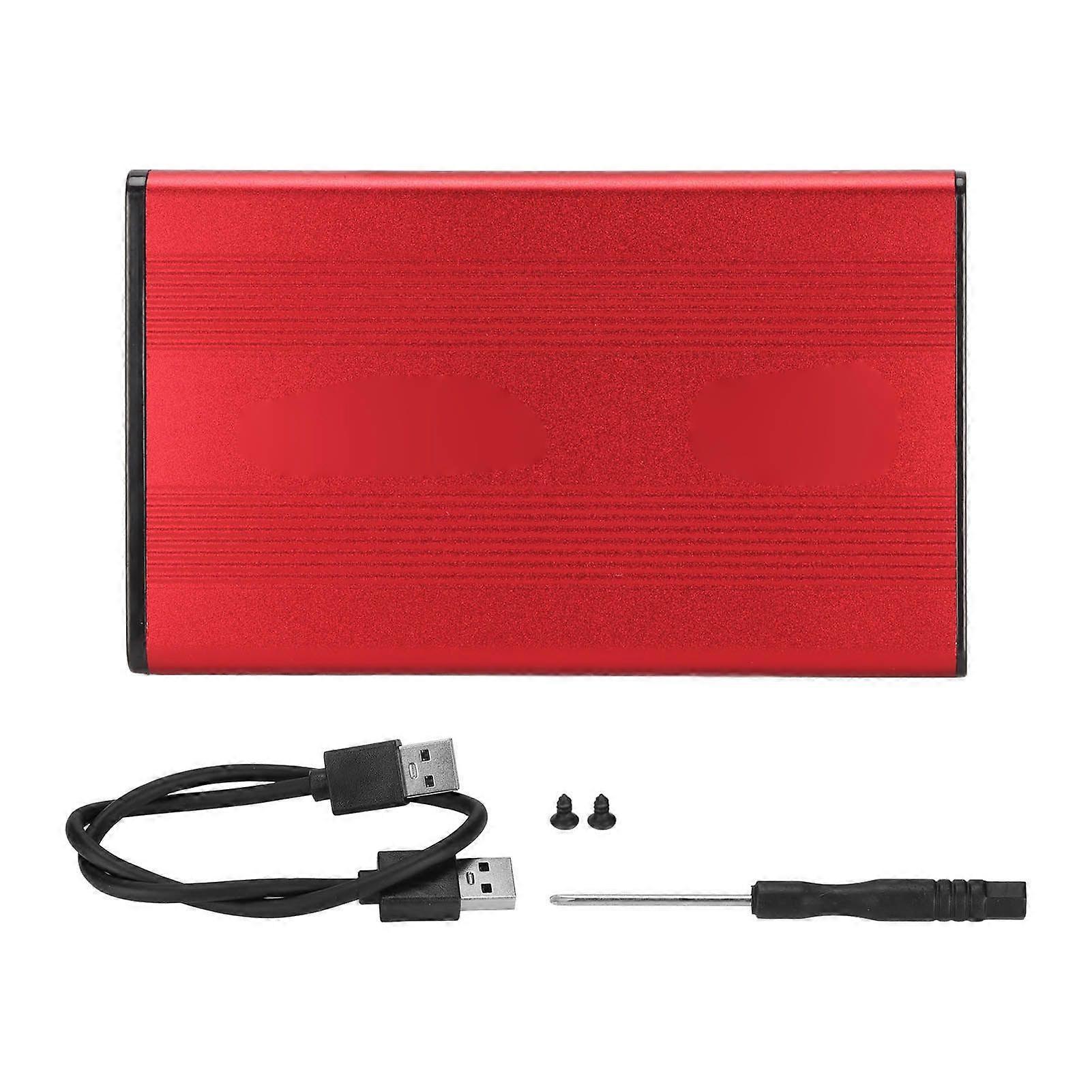 HDD Enclosure 2.5in 5Gbps 2TB Capacity Anti Static Hard Drive Case with USB3.0 Interface for Windows for OS X for VistaRed  (Not Inclube Hard Disk)