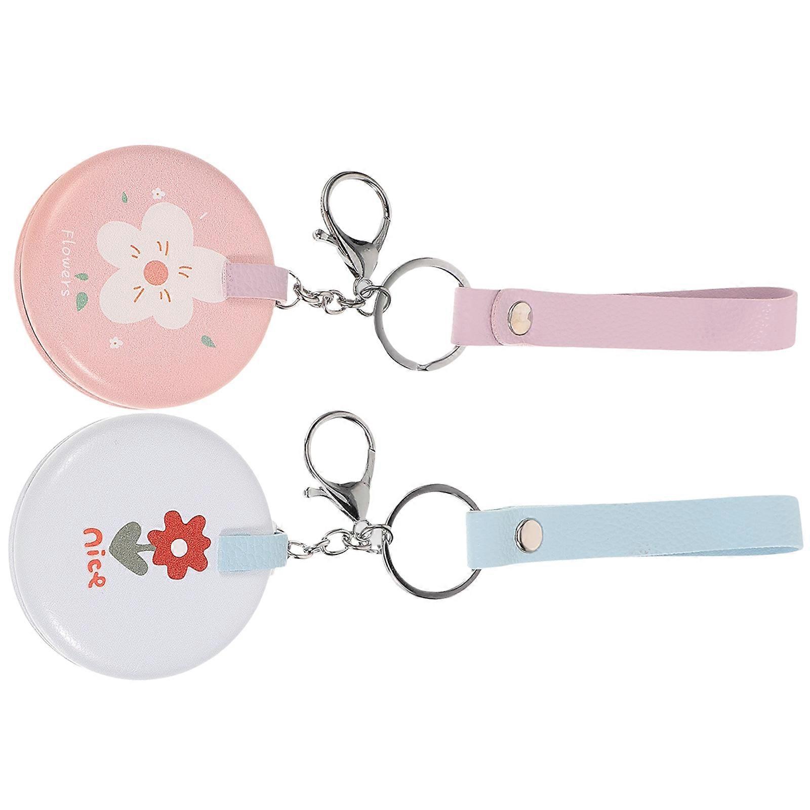 Mini Folding Mirror Keyring Key Chain Pendant for Makeup 8Pcs Pocket Mirrors