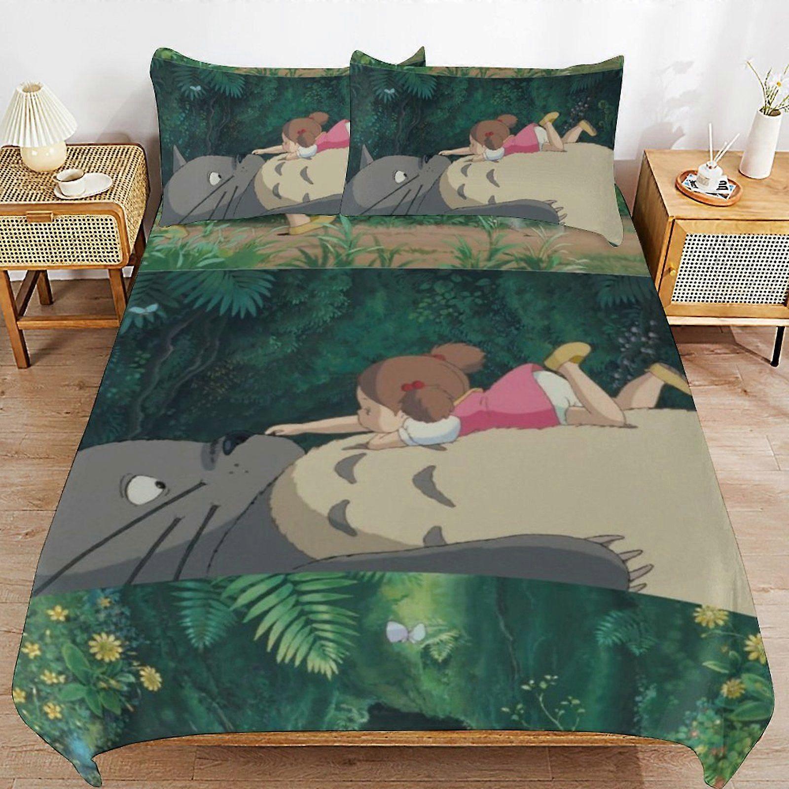 j49 Spirited Away Practical Zipper Closure Soft Texture Long Use Comfort Thread Fabric Duvet Cover Sets Sleep o49