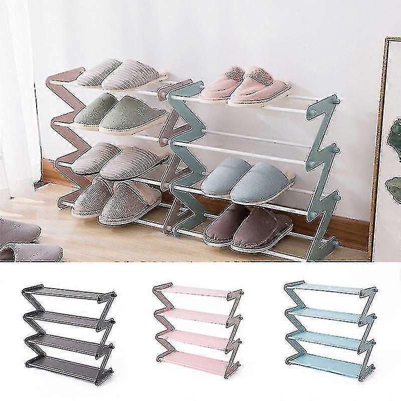 Minglan 4 -tier Stackable And Expandable Shoe Rack Z-shaped Footwear Organizer Shoe Shelf Storage Organizer