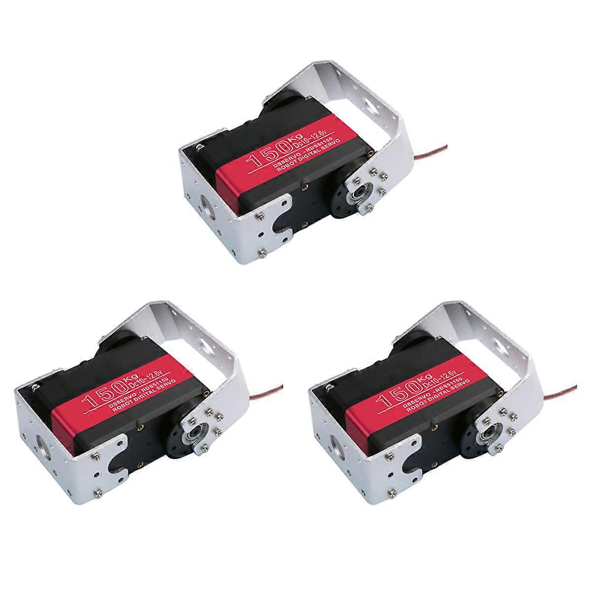 150KG 12V RDS51150 Double-Shaft Digital Metal Robotic Servo with U Mounting Bracket Waterproof