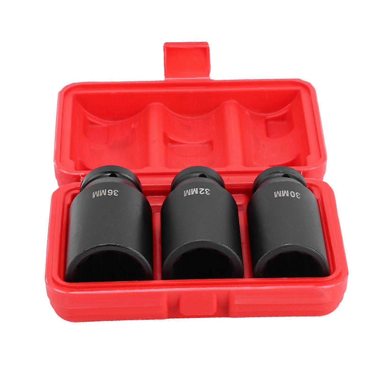 3pcs 12 Point 1/2in Wheel Axle Hub Nut Socket Set Deep Impact Socket