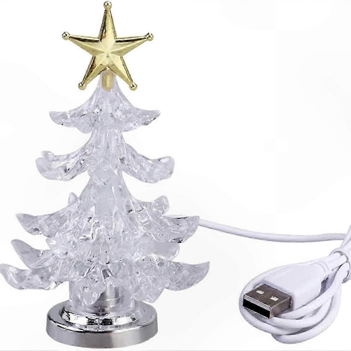 Multicolor LED Christmas Tree with USB Power for Desk Decoration