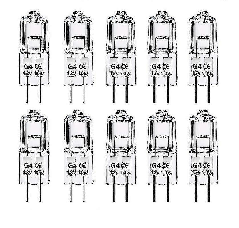 10Pack G4 Halogen Light Bulbs 10W 12V Dimmable 2 Pin Lamp Bulb, Warm White Clear Capsule 2 Pin Base, for Lighting p20241126459